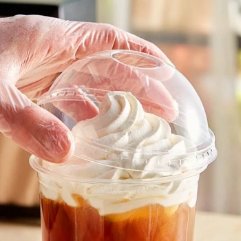 EcoChoice 32 oz. PLA Compostable Plastic Cold Cup Dome Lid with Hole - 500/Case
