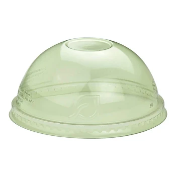 Eco-Products Veridian GreenStripe 9-24 oz. Green PLA Plastic Compostable Cold Cup Dome Lid with No Hole - 1,000/Case