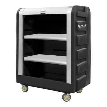 Royal Basket Trucks 48 Cu. Ft. Black Bulk Tambour Truck with 2 Rigid and 2 Swivel Casters R48-BKX-BTC-6UNN