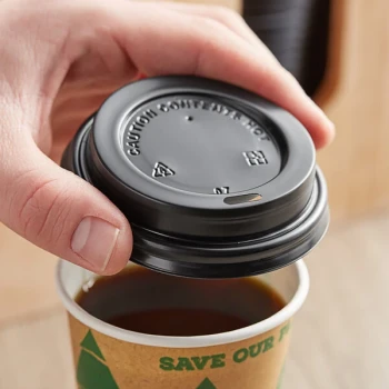 Choice 8 oz. Tall Black Hot Paper Cup Travel Lid - 1,000/Case