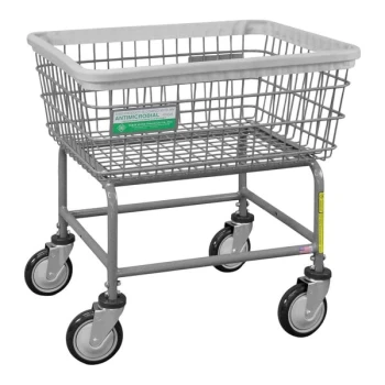 R&B Wire Products, Inc. 2.5 Bushel Standard Antimicrobial Wire Laundry Cart 100E/ANTI