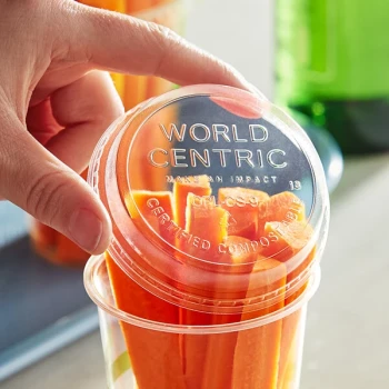 World Centric 4-9 oz. Clear Compostable PLA Dome Lid - 2,000/Case