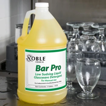 Noble Bar Pro 1 Gallon / 128 oz. Concentrated Low Sudsing Manual Glass Washer Detergent - 4/Case
