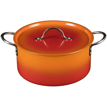 Bon Chef Country French X 5.7 Qt. Ombre Tangerine Sauce Pot with Cover 73303-OM-T