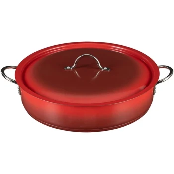 Bon Chef Country French X 9 Qt. Ombre Crimson Red Brazier Pot with Cover 73032-OM-CR