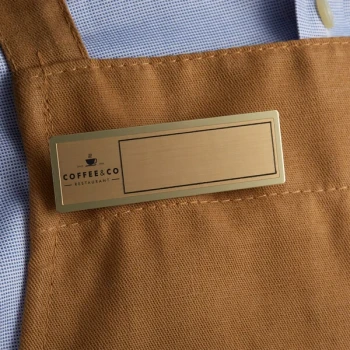 Cawley 1" x 3" Customizable Gold Economy Metal Rectangle Nametag