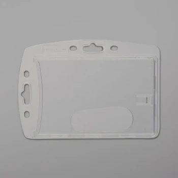 Durable 890519 3 3/8" x 2 1/8" Clear Acrylic Horizontal / Vertical Clip Badge Holder - 10/Pack