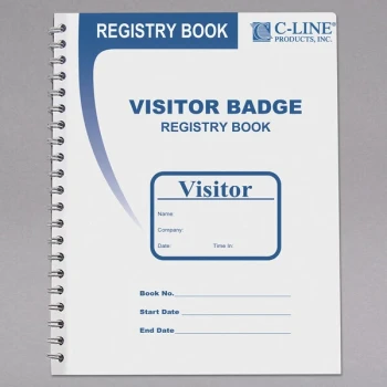 C-Line Products 97030 3 1/2" x 2" Visitor Name Badges with Registry Log Book