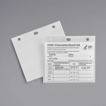 C-Line Products 19150 4 1/4" x 3 1/2" Clear COVID-19 Vaccine Card Holder - 50/Pack