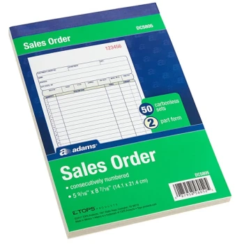 Adams DC5805 5 9/16" x 8 7/16" 2-Part Carbonless Bound Sales Order Book - 25/Case