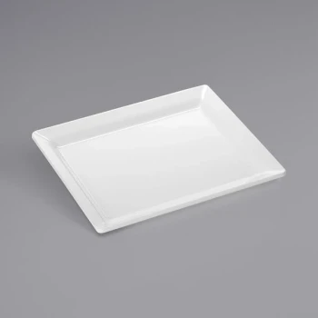 American Metalcraft 13" x 10" x 1 1/4" White Melamine Platter
