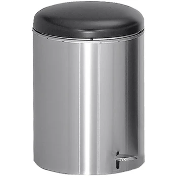 Witt Industries 2240SS Stainless Steel 4 Gallon Medical Step Can with Steel Liner and Black Lid
