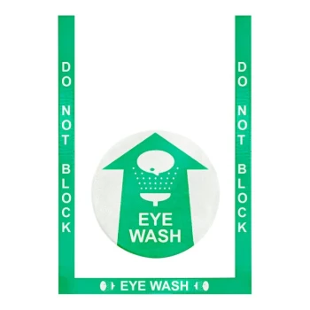 Superior Mark 24" x 36" Green / White Rubber "Do Not Block Eye Wash" Safety Floor Sign Kit