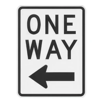 Lavex 24" x 18" Engineer-Grade Reflective Aluminum "One Way" Safety Sign with Left Arrow