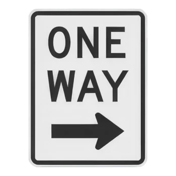 Lavex 24" x 18" Engineer-Grade Reflective Aluminum "One Way" Safety Sign with Right Arrow