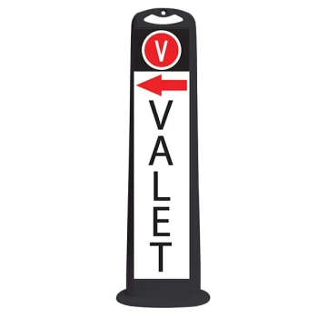 Cortina Trailblazer XL 45" Black "Valet" Left Arrow Vertical Panel with 15 lb. Base 03-768BLK-VLA-15