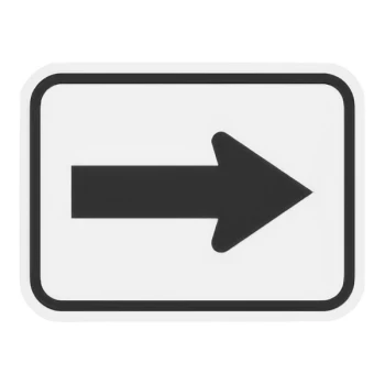 Lavex 12" x 9" White Engineer-Grade Reflective Aluminum Safety Sign with Black Arrow