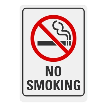 Lavex 7" x 5" Engineer-Grade Reflective Adhesive Vinyl "No Smoking" Label With No-Smoking Symbol