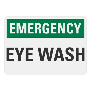 Lavex 10" x 7" Non-Reflective Plastic "Emergency / Eye Wash" Safety Sign