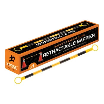 Xpose Safety 72"- 120" Yellow and Black Retractable Cone Bar CBY72/120-1-X