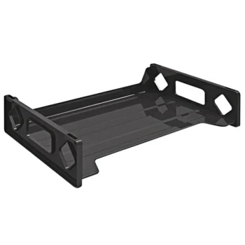 Deflecto Sustainable Office 9" x 16 1/8" x 2 3/4" Black Stackable Legal Size Desk Tray
