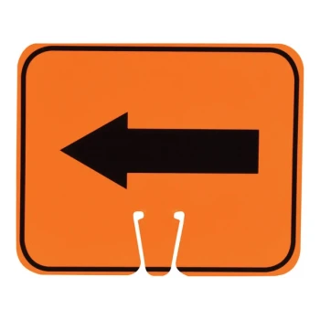 Cortina 13" x 10" Orange / Black Single-Sided Left Arrow Cone Sign 03-550-AL