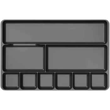 Deflecto Sustainable Office 9 1/8" x 14" x 1 1/8" Black Drawer Organizer
