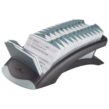 Durable 241201 TELINDEX Graphite / Black 500 Card Address Card File for 4 1/8" x 2 7/8" Cards