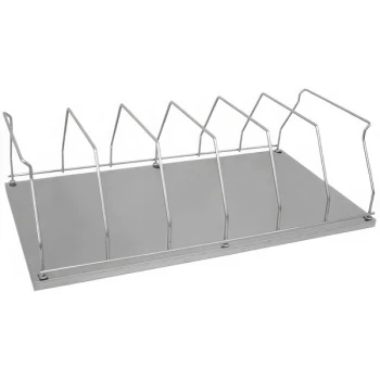 Omnimed 26" x 14 1/4" x 10" Stainless Steel Countertop 6-Section Storage Rack 264630