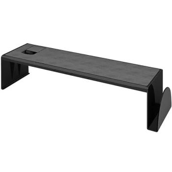 Deflecto Sustainable Office 7" x 25 5/8" x 6 3/4" Black Desk Shelf