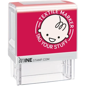 Cosco 039605 1 1/2" x 1 1/2" Make It Mine Black Textile Stamp