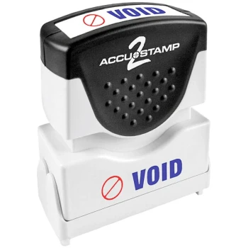 Accustamp "VOID" Red / Blue Pre-Inked Shutter Stamp