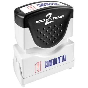 Accustamp "CONFIDENTIAL" Red / Blue Pre-Inked Shutter Stamp