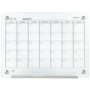 Quartet GC4836F Infinity 36" x 48" Frameless Magnetic White Glass Monthly Calendar Markerboard