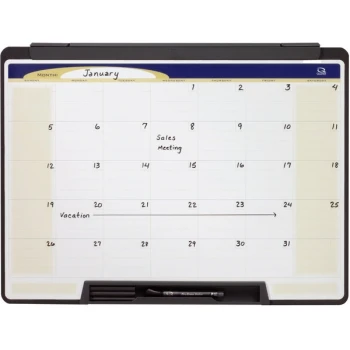 Quartet MMC25 Motion 18" x 24" Portable Monthly Calendar Whiteboard with Black Plastic Frame