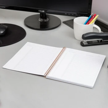 Ampad 20-816 Gold Fibre 7 1/4" x 9 1/2" Wirebound Project Planner with Green Cover - 6/Pack