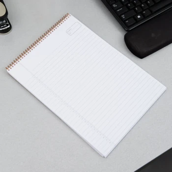 Ampad 20-811 Gold Fibre 8 1/2" x 11 3/4" Wide Ruled Perforated Wirebound Planner Pad with Green Cover