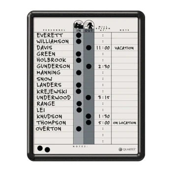 Quartet 750 14" x 11" Magnetic Porcelain In-Out Whiteboard with Black Plastic Frame