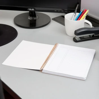 TOPS 63828 JEN Action 6 3/4" x 8 1/2" Wirebound Planner with Black Gloss Cover