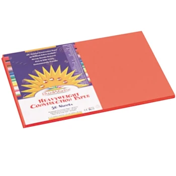 SunWorks 6607 12" x 18" Orange Pack of 58 lb. Construction Paper - 50 Sheets