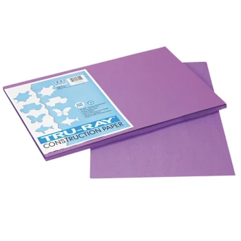 Pacon 103041 Tru-Ray 12" x 18" Violet Pack of 76 lb. Construction Paper - 50 Sheets