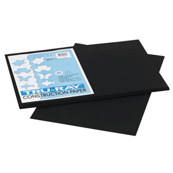 Pacon 103061 Tru-Ray 12" x 18" Black Pack of 76 lb. Construction Paper - 50 Sheets