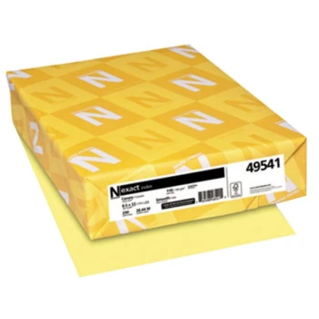 Neenah 49541 Exact 8 1/2" x 11" Canary Pack of 110 lb. Index Paper Cardstock - 250 Sheets