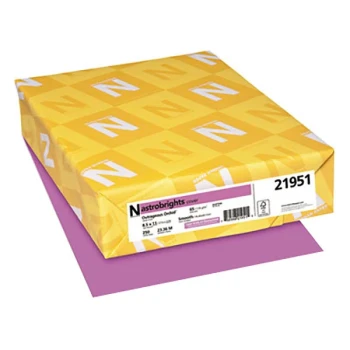 Astrobrights 21951 8 1/2" x 11" Outrageous Orchid Pack of 65 lb. Smooth Color Paper Cardstock - 250 Sheets