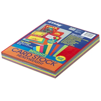 Pacon 101169 Array 8 1/2" x 11" Assorted Colorful Pack of 65 lb. Card Stock - 100 Sheets