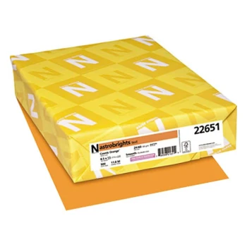 Astrobrights 22651 8 1/2" x 11" Cosmic Orange Ream of 24 lb. Color Paper - 500 Sheets