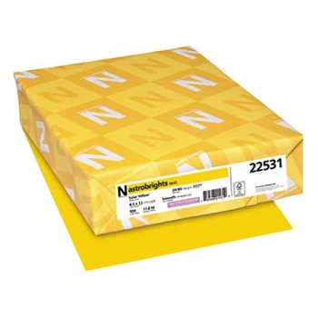 Astrobrights 22531 8 1/2" x 11" Solar Yellow Ream of 24 lb. Color Paper - 500 Sheets
