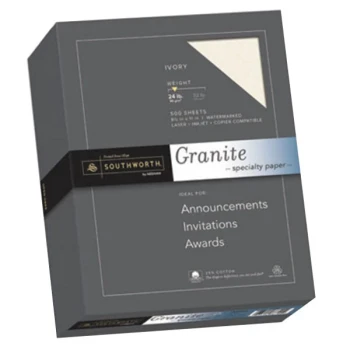 Southworth 934C 8 1/2" x 11" Ivory Ream of 24 lb. 25% Cotton Granite Specialty Paper - 500 Sheets