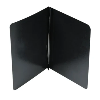Acco 25071 8 1/2" x 11" Black Presstex Side Bound Report Cover with Prong Fastener - 3" Capacity