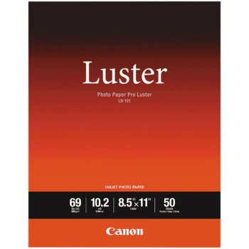 Canon 6211B004 Pro Luster 8 1/2" x 11" Luster White Pack of 10.2 Mil Photo Paper - 50 Sheets